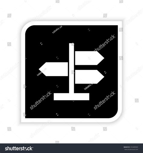 Road Direction Sign White Vector Icon Stock Vector (Royalty Free) 353489903