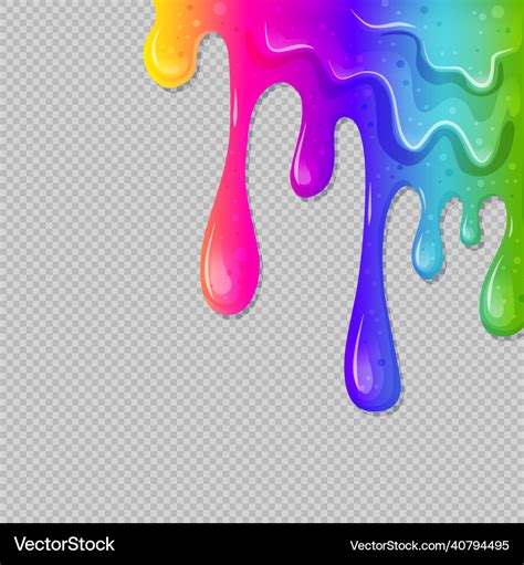 Dripping rainbow slime on a transparent background