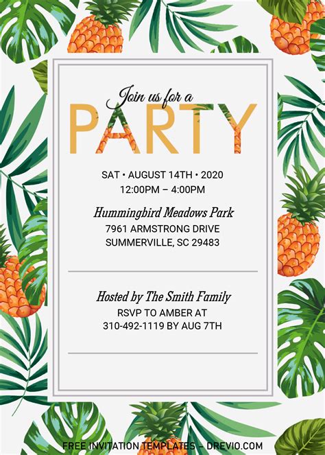 Summer Party Invitations Templates