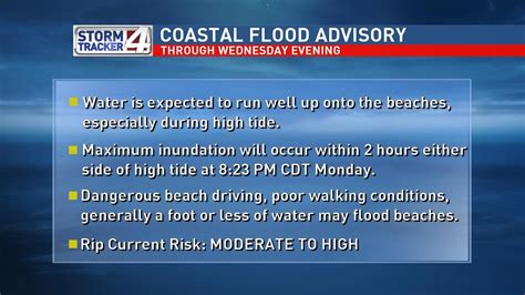 Rip current, coastal flood advisory extended until Wednesday evening ...