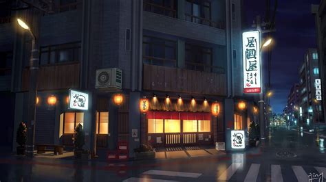 Anime Night Street Wallpaper
