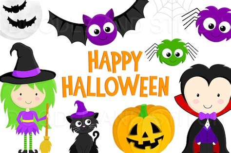 Halloween Clipart Pictures Cute Halloween Clip Art Designs - Etsy Canada