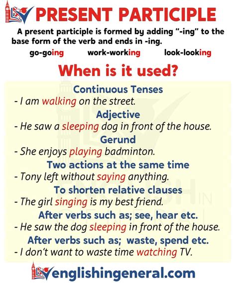 What is the present participle and when is it used? - English in General