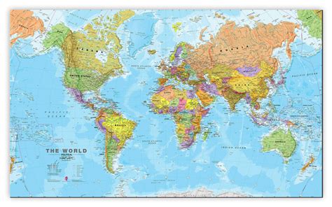 Wall Size World Map Canvas - United States Map