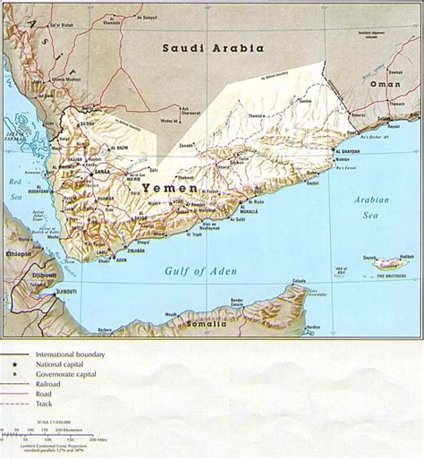 Yemen Country Map - Yemen • mappery