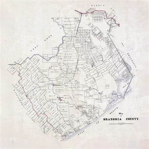 1864 Map of Brazoria County Texas - Etsy