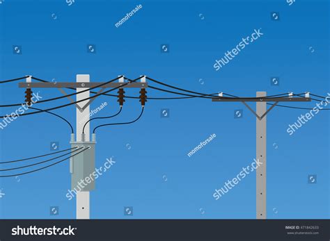 Electric Pole Vector Flat Design Stock Vector 471842633 - Shutterstock