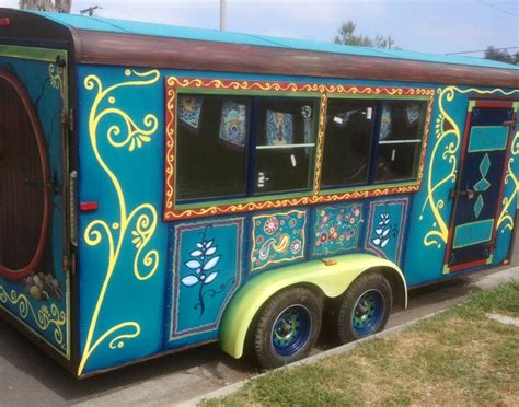 Custom painted gypsy wagon. Gypsy caravan. Custom painted