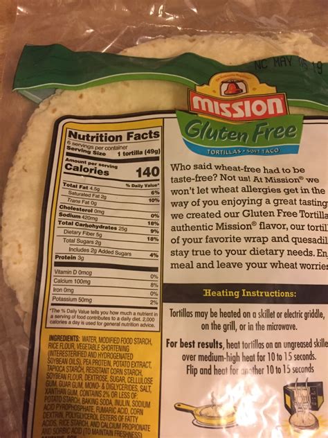 Mission Tortillas, Gluten Free, Original: Calories, Nutrition Analysis & More | Fooducate