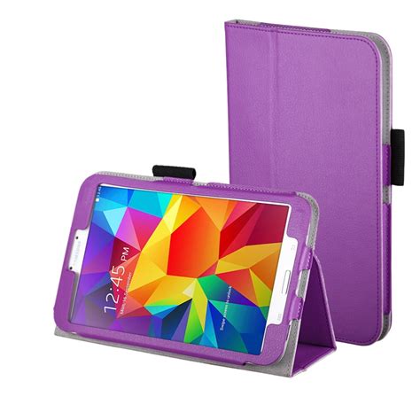 Samsung Galaxy Tab 4 7.0 Case (Purple) - Slim Fit Folio Synthetic Leather Smart Cover Stand for ...