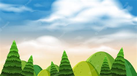 Premium Vector | A beautiful hill landscape