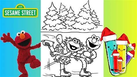 Color Elmo And Abby From Sesame Street For Christmas! Fun Coloring Pages For Kids. - YouTube