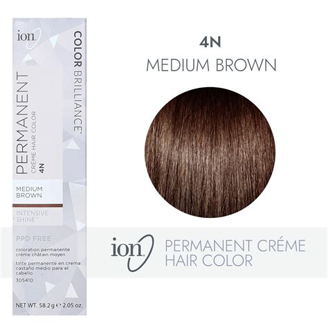 Ion 4N Medium Brown Permanent Creme Hair Color by Color & Cash Back
