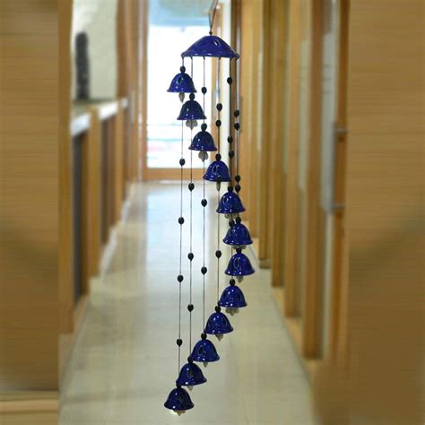 ExclusiveLane Melodious Sound Ceramic Wind Chimes With free coaster- Wall Hanging Wall Decor ...