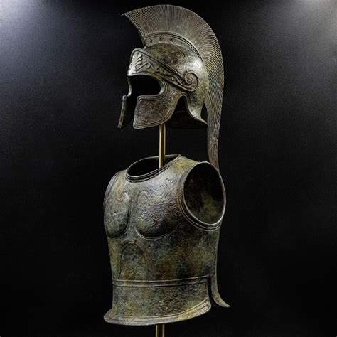 Spartan Warrior Bronze Armor Sculptured Panoply, Ancient Greek Museum ...