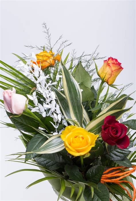 Bouquet of Assorted Multicolored Roses Stock Photo - Image of flower, bouquet: 121182960