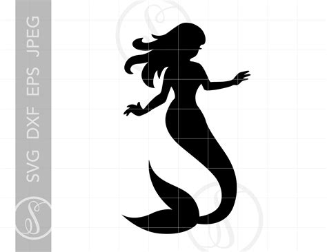 Mermaid SVG Mermaid Clipart Mermaid Silhouette Cut File | Etsy