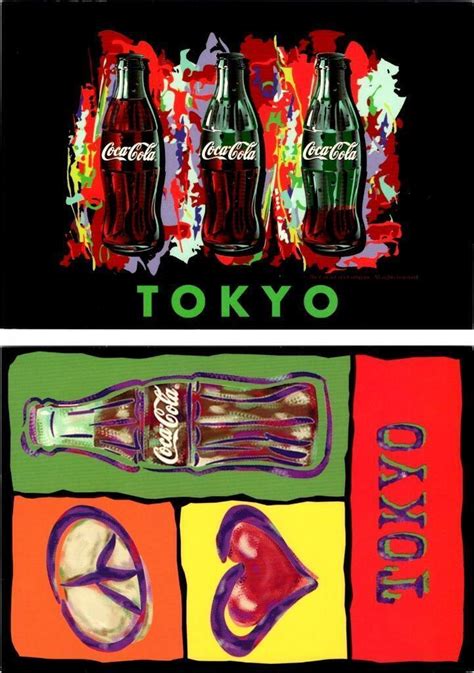 2~4X6 Postcards Tokyo Japan COCA-COLA Advertising COKE BOTTLES~HEART ...