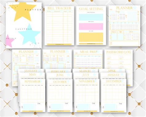 Beautiful Planner and 12 Month Calendar Organized Printable - Etsy