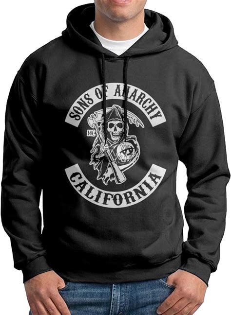 huatongxin Sons of Anarchy Hoodies for Men Custom Fleece Pullover Hoodie Black: Amazon.co.uk ...