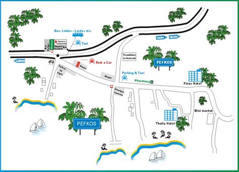 Map Of Rhodes & Lindos - Hannah and Dale's wedding