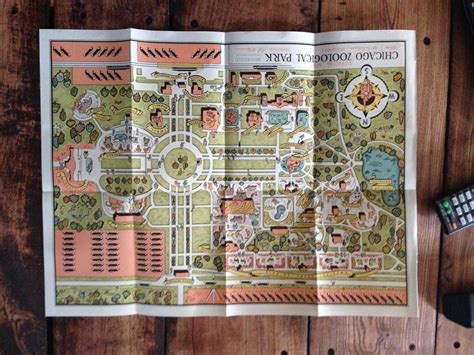 Vintage Map of Chicago Zoological Park Brookfield Zoo | Brookfield zoo, Vintage map, Vintage