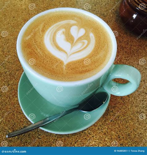 Beautiful Latte Art on the Signature Australian Flat White Stock Image - Image of caffeine ...