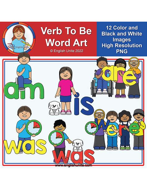 English Unite - Clip Art - Verb To Be Word Art