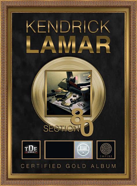 KENDRICK LAMAR “SECTION 80” GOLD ALBUM - Jewel Box Platinum