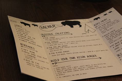 Bison, Bison, Bison: Menu Project. on Behance