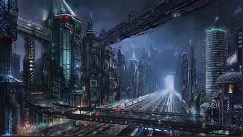 Sci-fi night city by Lac-Tic on DeviantArt