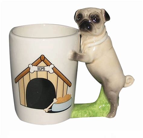 3D cute coffee mugs with dogs handle handpainted tea cups and mugs ...