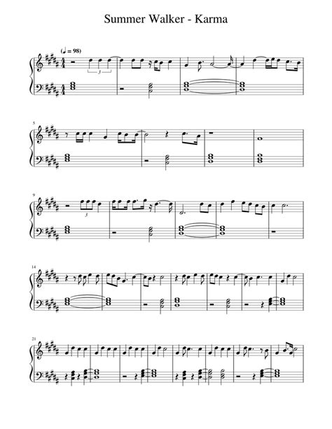 Karma - Summer Walker Sheet music for Piano (Solo) Easy | Musescore.com