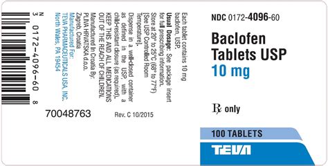 Baclofen - FDA prescribing information, side effects and uses