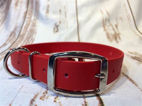 Biothane dog collar, red dog collar, dog collar, buckle dog collar, waterproof collar, dog ...