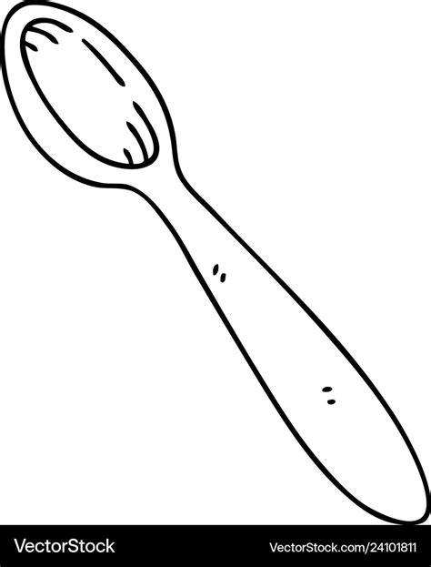 Quirky line drawing cartoon wooden spoon Vector Image