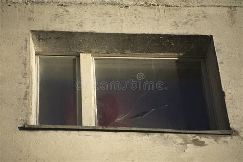 Broken Window in Building. Glass Cracked Stock Image - Image of hole, demolished: 250056107