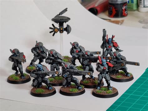 Just finished my first 40k models in 15 years. It has been a steep re-learning curve. : r/Tau40K