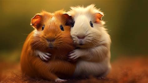 Premium AI Image | A snuggly guinea pig cuddling with its mate AI generated