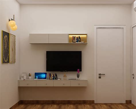 Cream-Coloured Compact TV Cabinet | Livspace