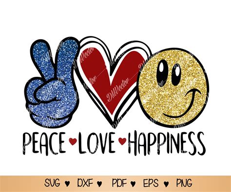 Peace Love Happiness svg smiling svg png pdf dxf eps peace | Etsy