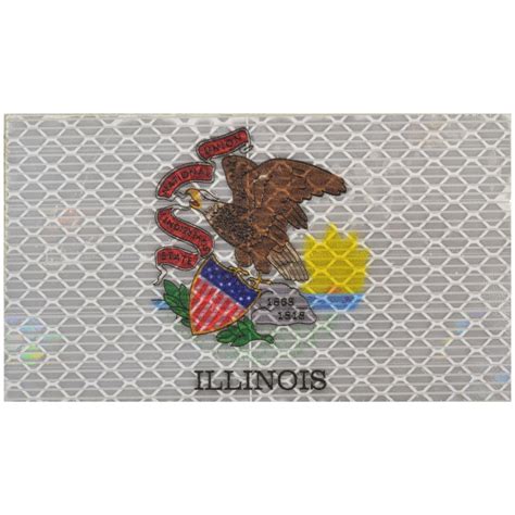 Reflective Illinois State Flag - 2x3.5 Patch