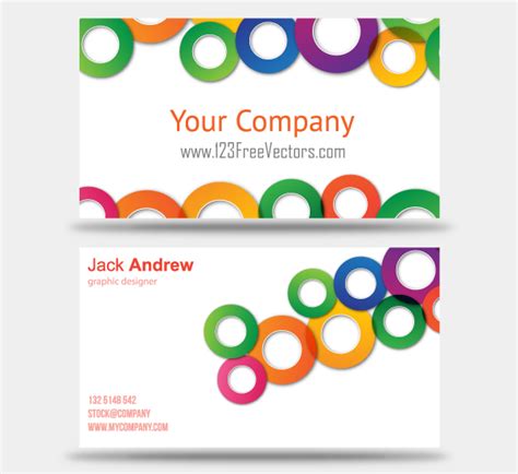 Colorful Business Card Vector Templates by 123freevectors on DeviantArt