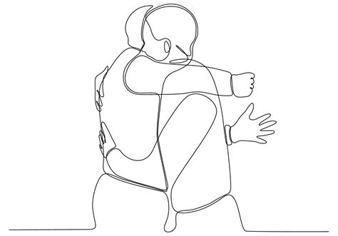 Two Men Hugging Drawing