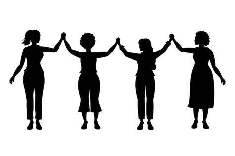 Free Vector | Flat design women holding hands silhouette