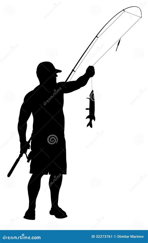 Fisherman stock vector. Illustration of rest, silhouette - 32273761