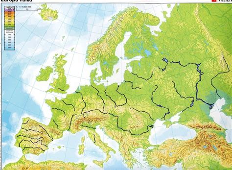 Europe Map With Rivers And Mountains