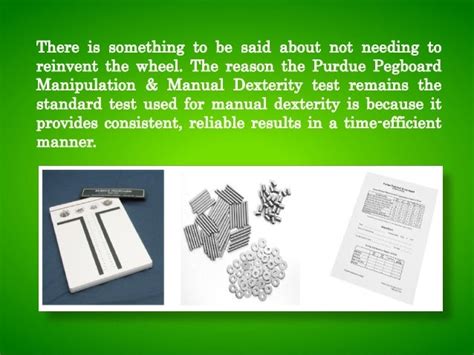 Purdue Pegboard Manipulation And Manual Dexterity Test