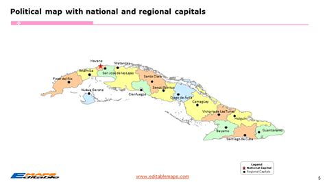 Cuba Map with 15 Provinces and one Special Municipality - Editable ...