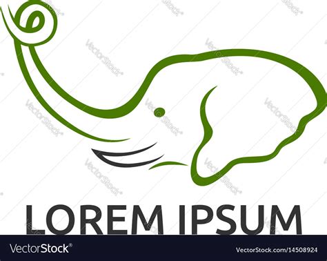 Green elephant symbol Royalty Free Vector Image